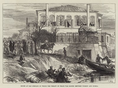 Huset i San Stefano där fredsfördraget undertecknades mellan Turkiet och Ryssland. av Sir John Charles Robinson