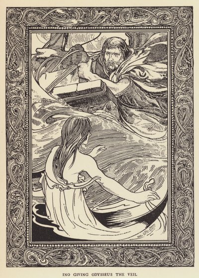 Ino ger Odysseus slöjan av Sir John Charles Robinson
