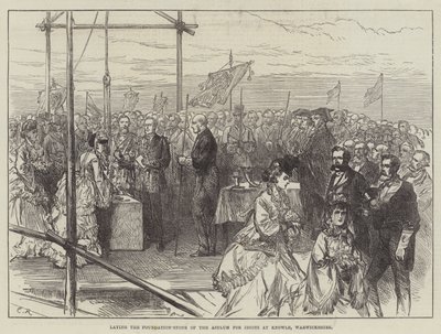 Lägger grundstenen till asylet för idioter i Knowle, Warwickshire av Sir John Charles Robinson
