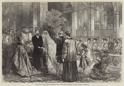 Äktenskap av hertigen av Norfolk med Lady Flora Hastings, på Oratory, Brompton av Sir John Charles Robinson
