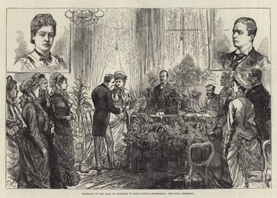 Äktenskap av Earl of Rosebery med Miss Hannah Rothschild, den civila ceremonin av Sir John Charles Robinson