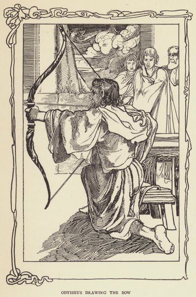 Odysseus drar bågen av Sir John Charles Robinson