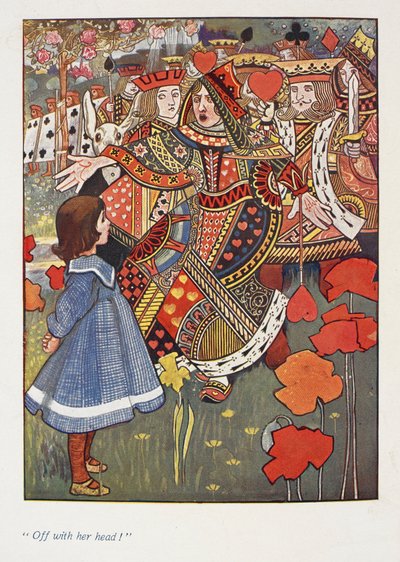"Av med hennes huvud."
Alice med den röda drottningen. av Charles Robinson