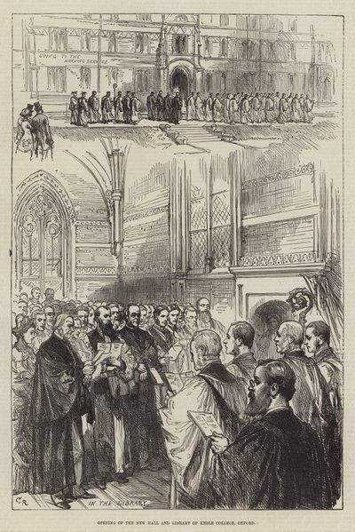 Invigning av den nya salen och biblioteket vid Keble College, Oxford av Sir John Charles Robinson