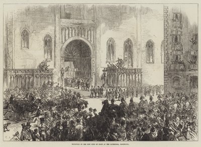 Mottagning av den nya kungen av Spanien vid katedralen, Barcelona av Sir John Charles Robinson