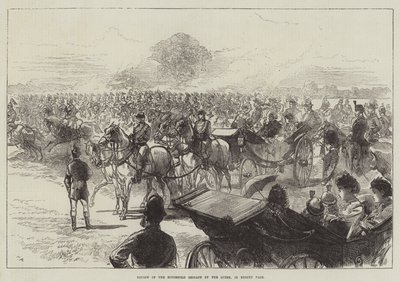 Recension av hushållsbrigaden av drottningen, i Bushey Park av Sir John Charles Robinson