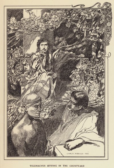 Telemachus sitter på gården av Sir John Charles Robinson