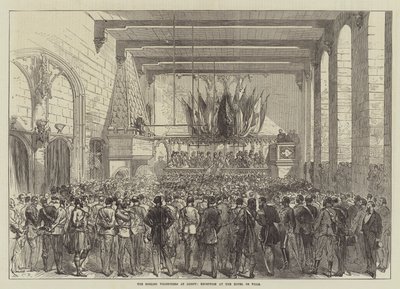 De engelska volontärerna i Gent, mottagning på Hotel de Ville av Sir John Charles Robinson