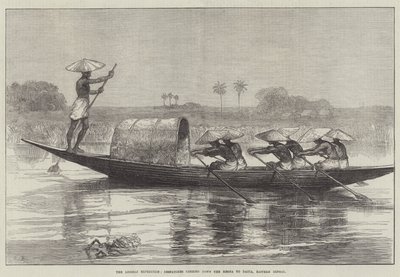 Looshai-expeditionen, försändelser förde ner Megna till Dacca, östra Bengalen av Sir John Charles Robinson