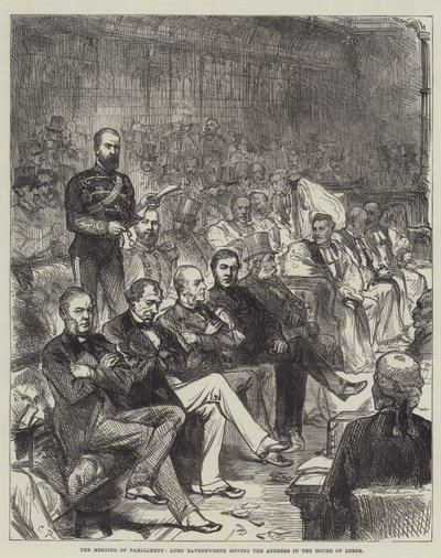Parlamentets sammanträde, Lord Ravensworth håller talet i överhuset av Sir John Charles Robinson