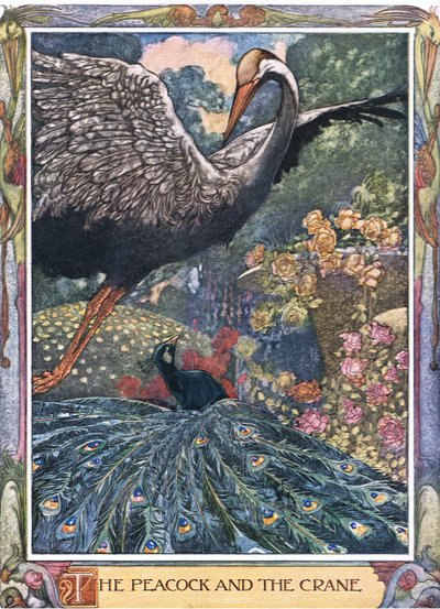Påfågeln och tranan, 1930-talet av Charles Robinson