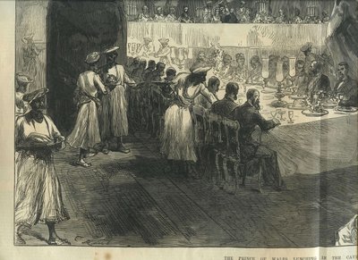 Prinsen av Wales äter lunch i grottorna i Elephanta av Charles Robinson