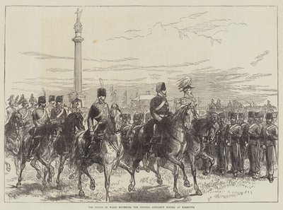 Prinsen av Wales granskar Norfolks artillerimilis i Yarmouth av Sir John Charles Robinson
