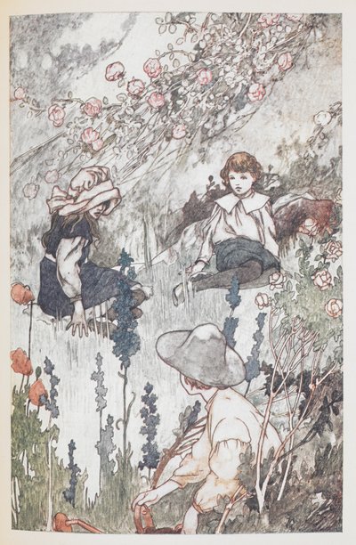 Barnen i den hemliga trädgården: Mary Lennox, Colin Craven och Dickon Sowerby. av Charles Robinson
