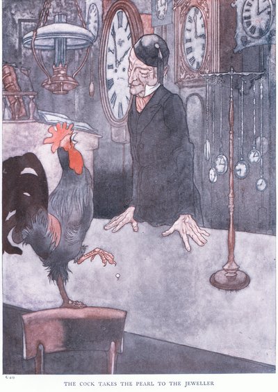 Hanen tar pärlan till juveleraren, 1930-talet av Charles Robinson