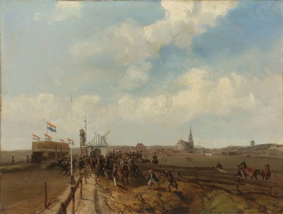 Racerbanan i Scheveningen, öppnade 3 augusti 1846 av Charles Rochussen (signed by artist)