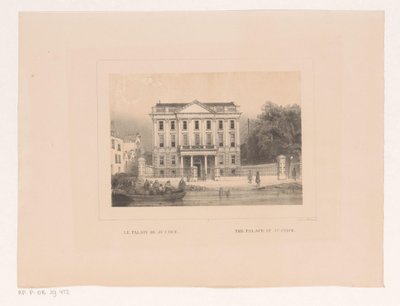 Utsikt över Justitiepalatset i Rotterdam Le palais de justice / Rättvisans palats (titel på objekt) Vues et monuments de la ville de Rotterdam / Utsikter och monument över staden Rotterdam (serietitel) av Charles Rochussen