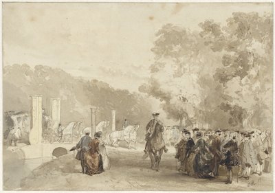 Coach of the Prince, som kör från uppfarten till Huis ten Bosch av Charles Rochussen