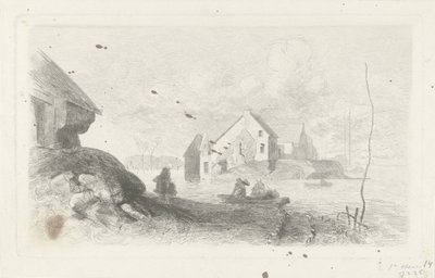 Översvämning vid Lith Flood disaster 1855 (serietitel) av Charles Rochussen