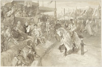 Turneringsspel i Haarlem, illustration av avsnittet från De Roos van Dekama av Charles Rochussen