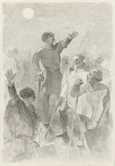 Wilfried omgiven av sina krigare av Charles Rochussen