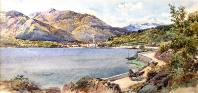 Mergozzo-sjön Lago Maggiore nära Pallanza (akvarell) av Charles Rowbotham