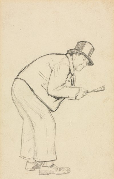 Studie för "A Woman Hater" av Charles Samuel Keene
