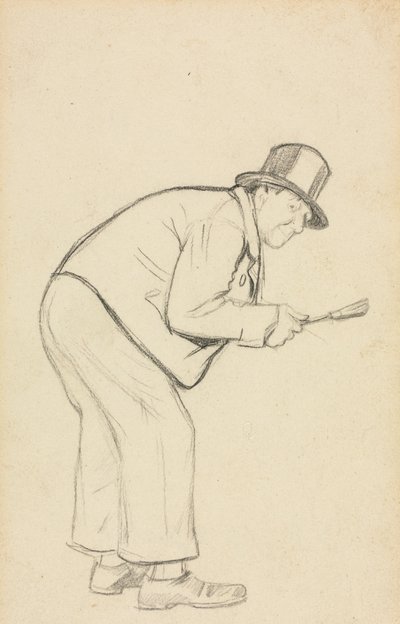 Studie för en kvinnofatare. av Charles Samuel Keene
