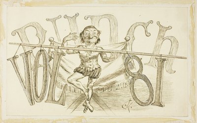 Studie för titelsida från Punch, volym 81 av Charles Samuel Keene