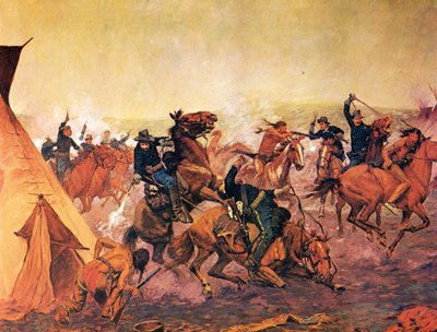 Attack vid gryningen av Charles Schreyvogel
