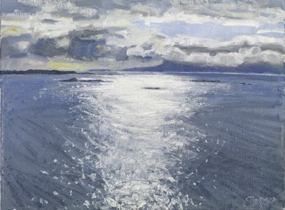 Dark Evening, 2017 (olja på duk) av Charles Simpson