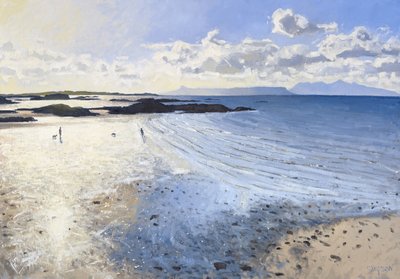 Dog Walkers, West Coast, 2015 (olja på duk) av Charles Simpson