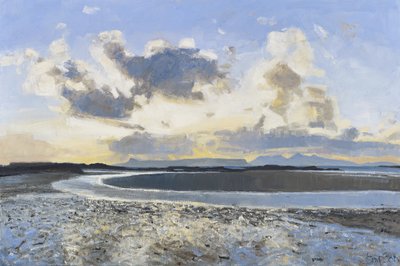 Kvällsmoln, Eigg  Rum, 2015 (olja på duk) av Charles Simpson