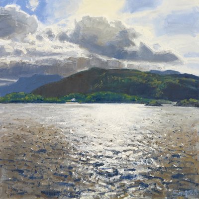 Loch nan Uamh, 2015 (olja på duk) av Charles Simpson