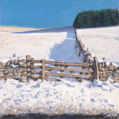 Roadside Gate, 2017 (olja på duk) av Charles Simpson