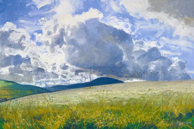Stubbåker: Rooks  Crows, 2015 (olja på duk) av Charles Simpson