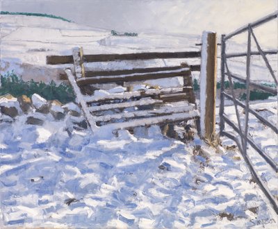 Winter Gate, 2017 (olja på duk) av Charles Simpson