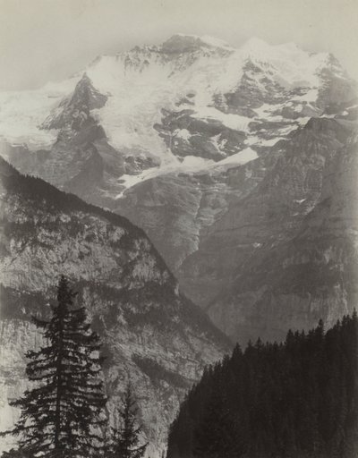 Jungfrau, Utsikt från Mürren, Schweiz, ca. 1860-talet. av Charles Soulier
