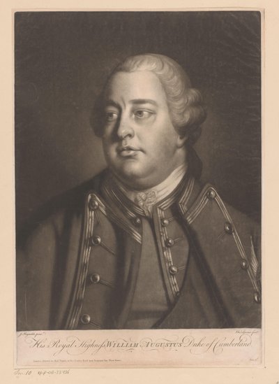 Porträtt av Willem Augustus van Cumberland Hans kungliga höghet William Augustus hertig av Cumberland (titel på objekt) av Charles Spooner