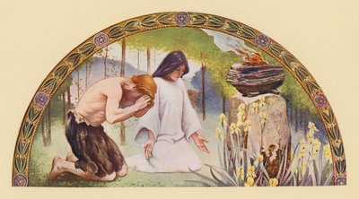Religion (färglitografi) av Charles Sprague Pearce