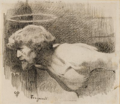 Studie för The Beheading of St. John the Baptist, c.1881 (kol på tjockt krämpapper) av Charles Sprague Pearce