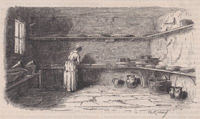 A Dairy, från Le Magasin Pittoresque, ca. 1852. av Charles Tamisier