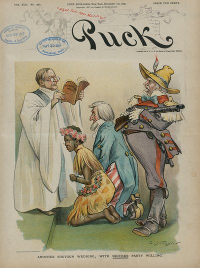 Ännu ett hagelgevärsbröllop, där ingen av parterna ville, 1897 av Charles Taylor