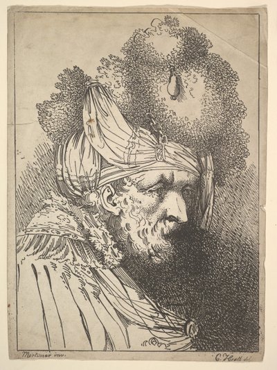 Orientaliskt huvud, ca. 1803. av Charles Theodosius Heath