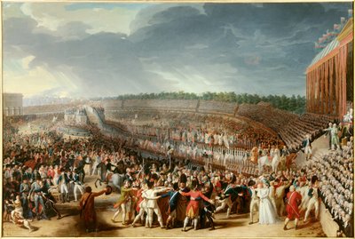 Franska revolutionen: "" federationens fest den 14 juli 1790 på Champ de Mars"" Målning av Charles Thevenin (1764-1838) 1790 Sön. 1,27x1,83 m Paris, Musee Carnavalet av Charles Thevenin