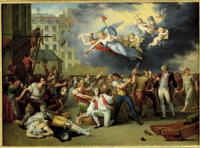 Massaker av markis de Pellepont, 14 juli 1789 av Charles Thevenin