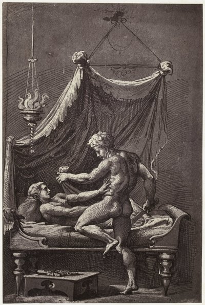 Fotoreproduktion av en teckning av Perino del Vaga, The Rape of Lucretia av Charles Thurston Thompson