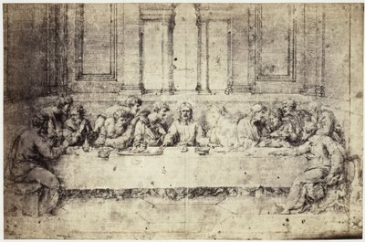 Fotoreproduktion av en teckning av Raphael, Nattvarden av Charles Thurston Thompson