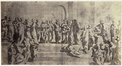 Fotoreproduktion av en teckning av Raphael, studie för The School of Athena av Charles Thurston Thompson