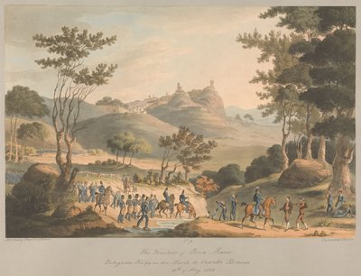Nr 9 Gränsområdet vid Pina Macor. Portugisiska trupper på marsch mot Costello Branco, den 18 maj 1811 av Charles Turner